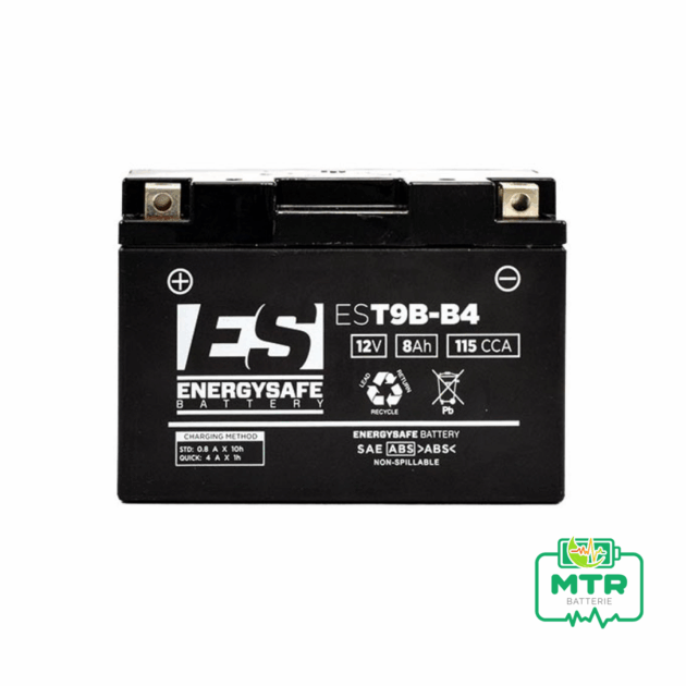 BATTERIA ENERGYSAFE EST9B-BS (SIGILLATA CON ACIDO A CORREDO) 12V/8AH