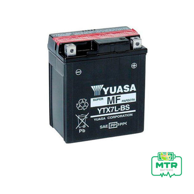 BATTERIA YUASA YTX7L-BS (SIGILLATA CON ACIDO A CORREDO) 12V/6AH