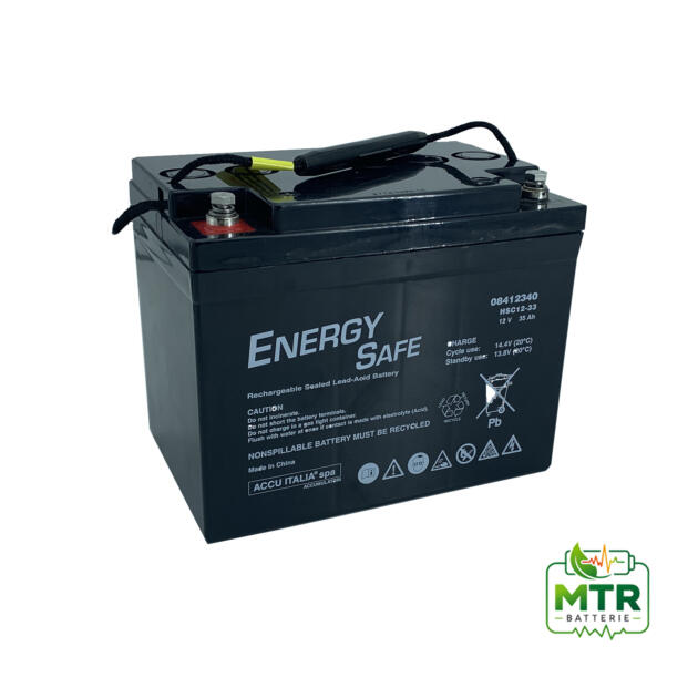 Batteria AGM 12V 35 Ah Ciclica dim 193x130x154 h