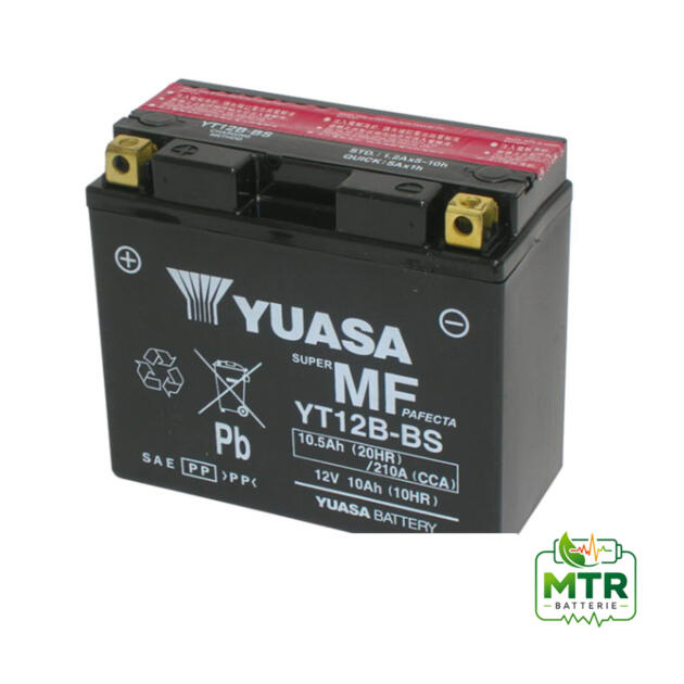 BATTERIA YUASA YT12B-BS (SIGILLATA CON ACIDO A CORREDO) 12V/10AH
